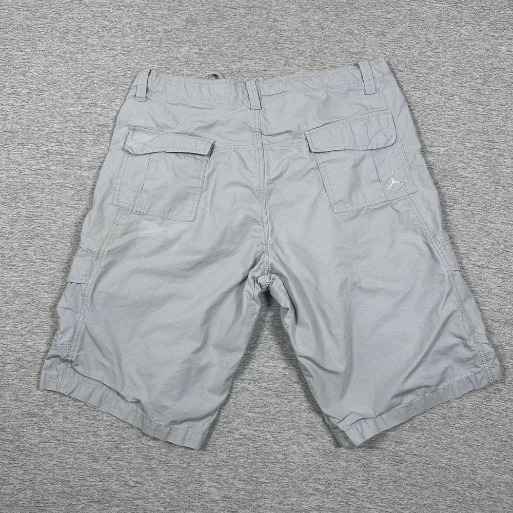 Nike Jordan Cargo Shorts Mens 36 Gray Ripstop Drawstring MJ 23 Outdoor STAINS